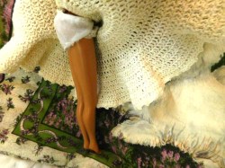 barbie blonde crochet dress legs